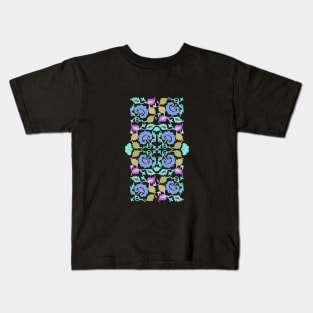 Ethnic Floral Folk Art Damask Pattern Kids T-Shirt